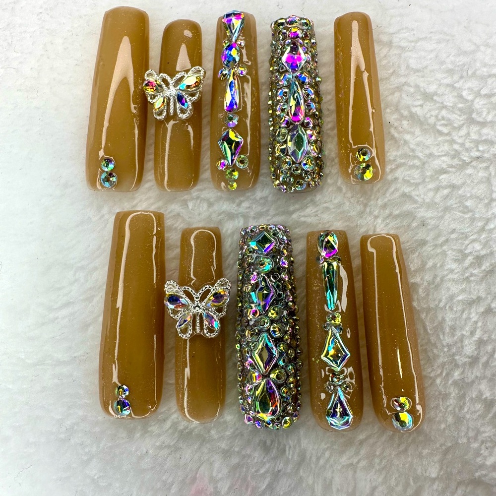 2xl Square Bling Nails